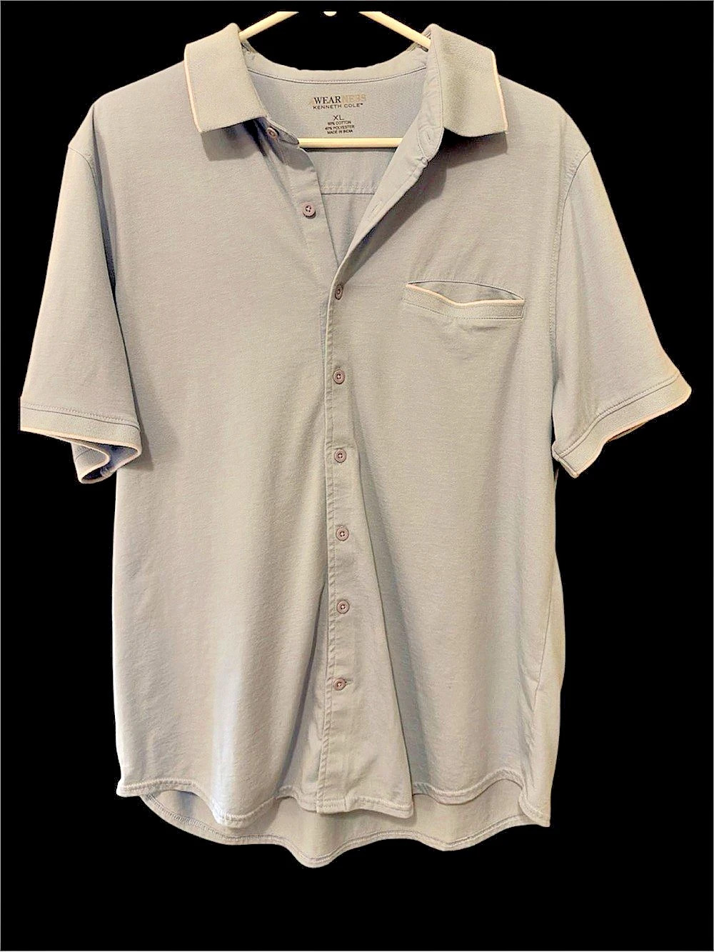 Kenneth Cole Men's Short Sleeve Button Down light blue XL